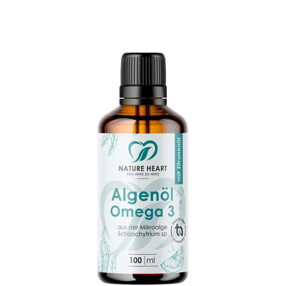 Nature Heart Algenöl Omega 3 mit Zitronenöl, 100 ml