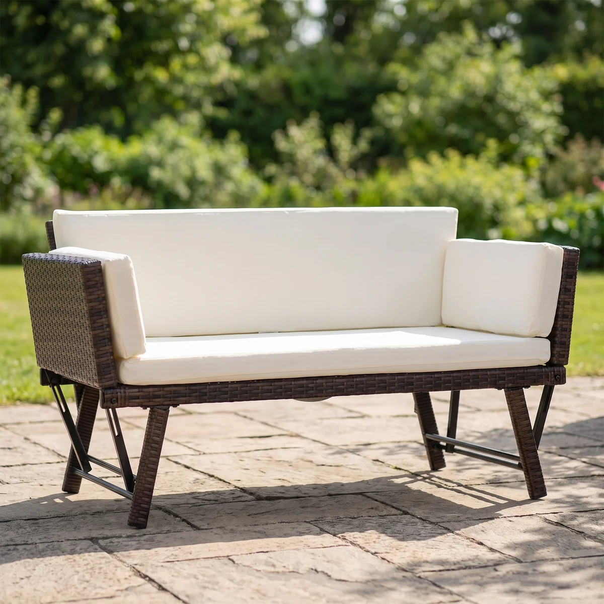 Outsunny Gartensofa braun Stahl