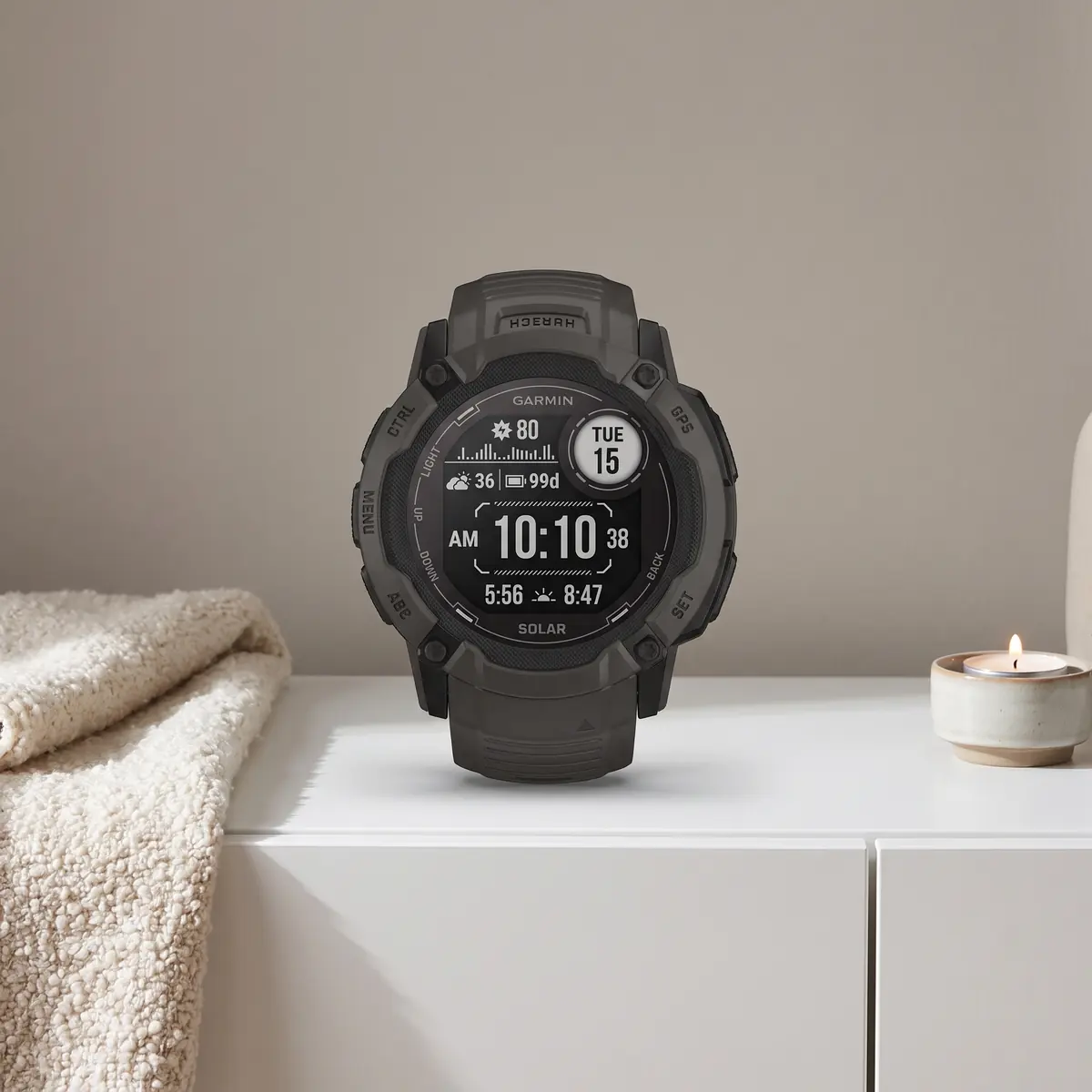 GARMIN Smartwatch Instinct 2X Solar GPS Herrenuhr mit NFC