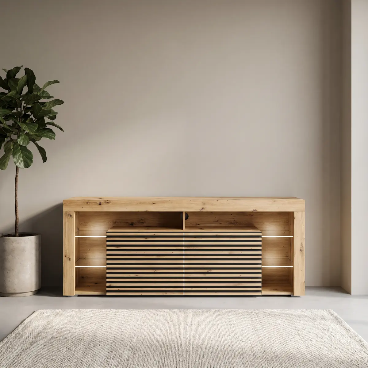 TV-Lowboard Goal 2.0 Eiche Artisan Nachbildung
