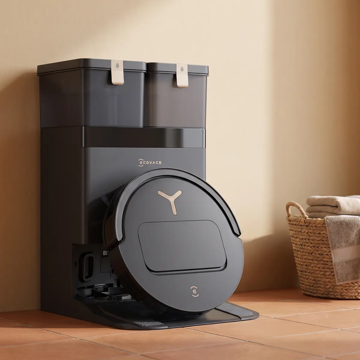 ECOVACS ECVACS DEEBOT T50 PRO OMNI Saug- & Wischroboter Schwarz mit All-in-One Station