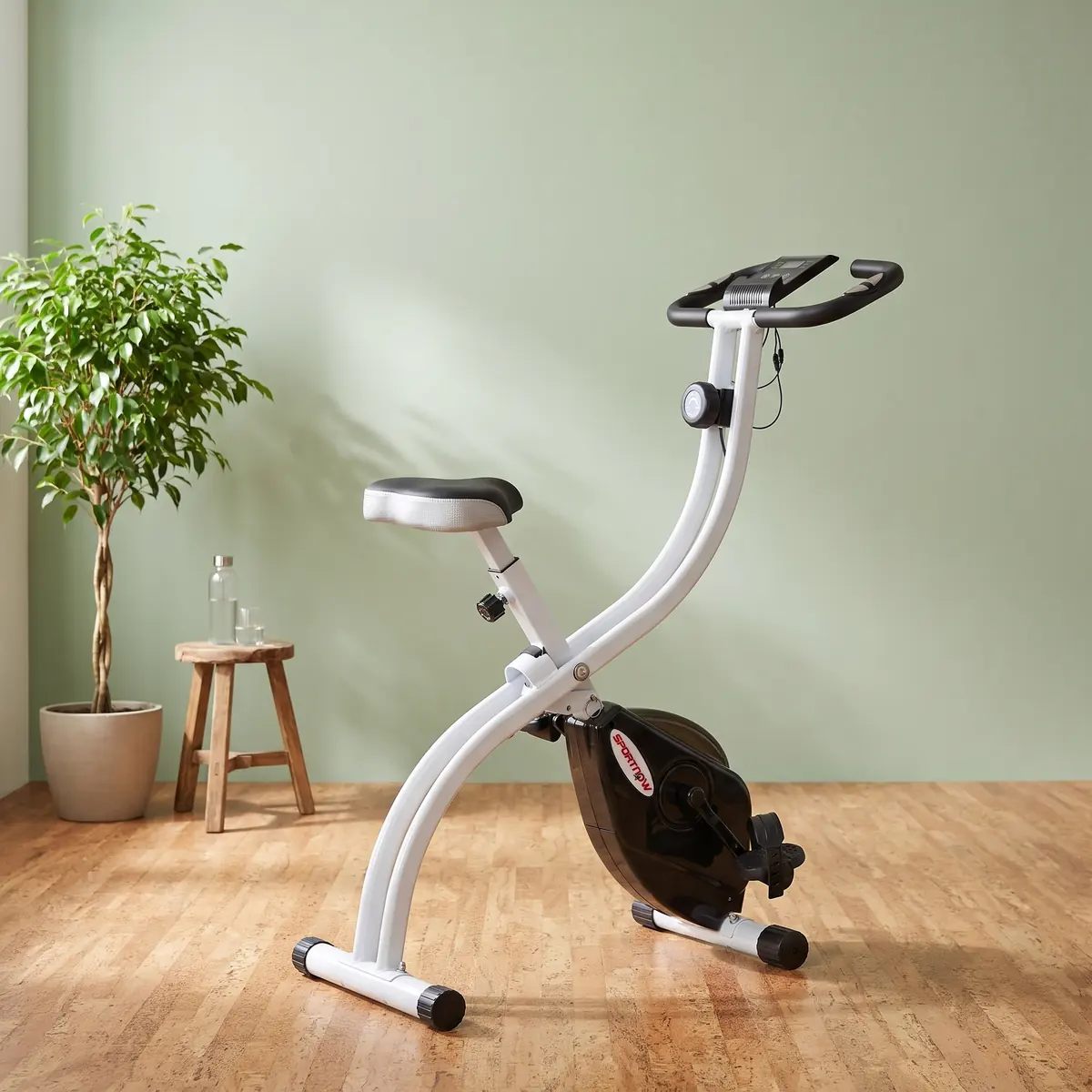 SPORTNOW Klappbarer magnetischer Heimtrainer mit 8 Widerstandsstufen