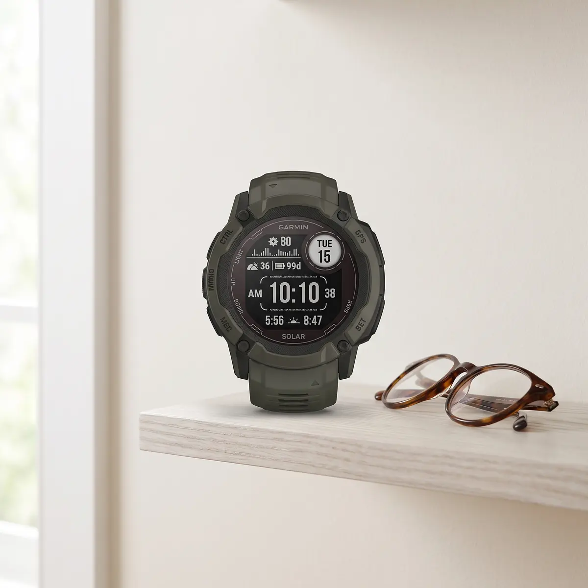 Garmin Instinct 2X Solar – Moosgrün 1,1" Multisport Solar-Smartwatch