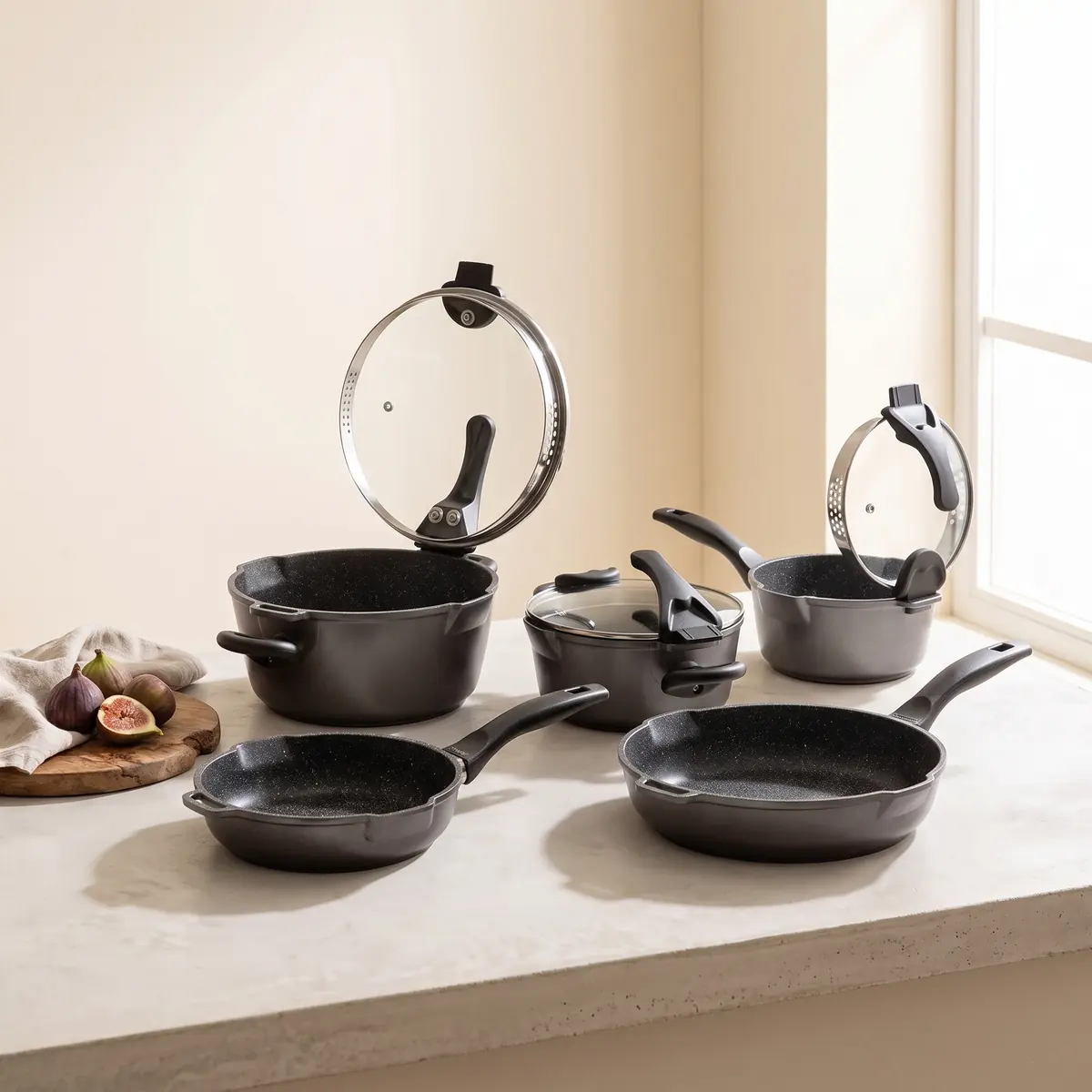 STONELINE® STONELINE FUTURE Kochgeschirr-Set 8-teilig 18/20/24