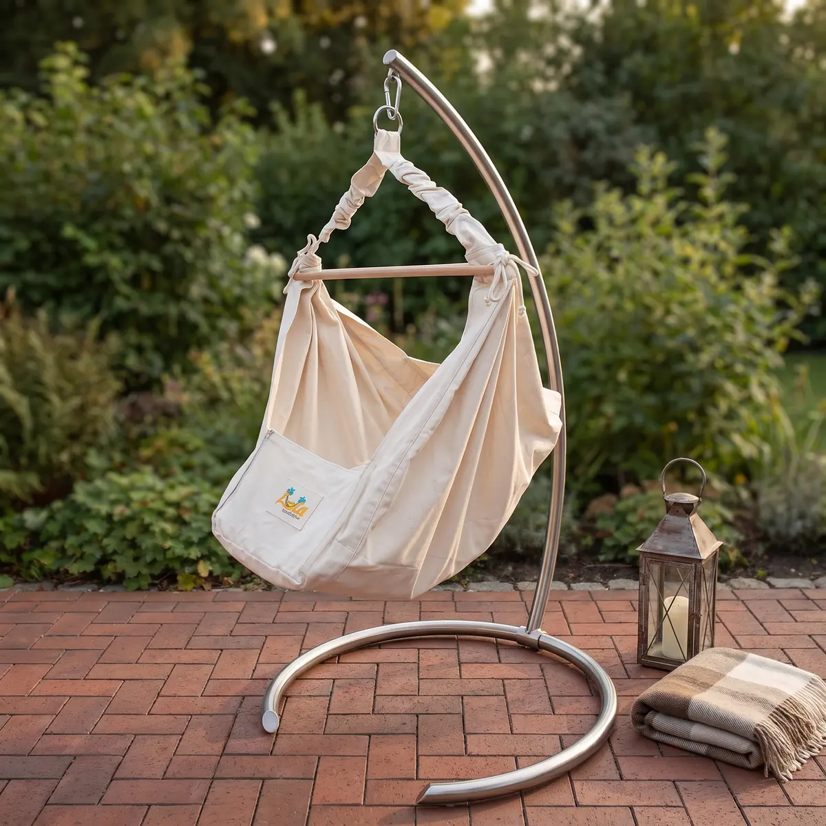LOLA Hängematten Lola Baby Hängematten Set YoYo natur mit Pegasus Edelstahlgestell