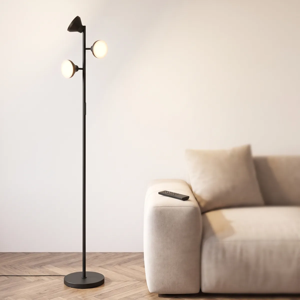 HOMCOM Stehlampe Wohnzimmer Dimmbar mit Leselampe