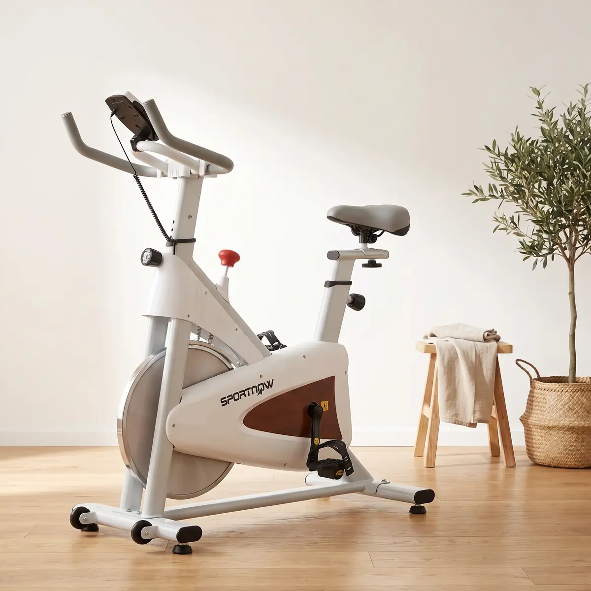 SPORTNOW Heimfahrrad – leises Standfahrrad mit einstellbarem Sitz