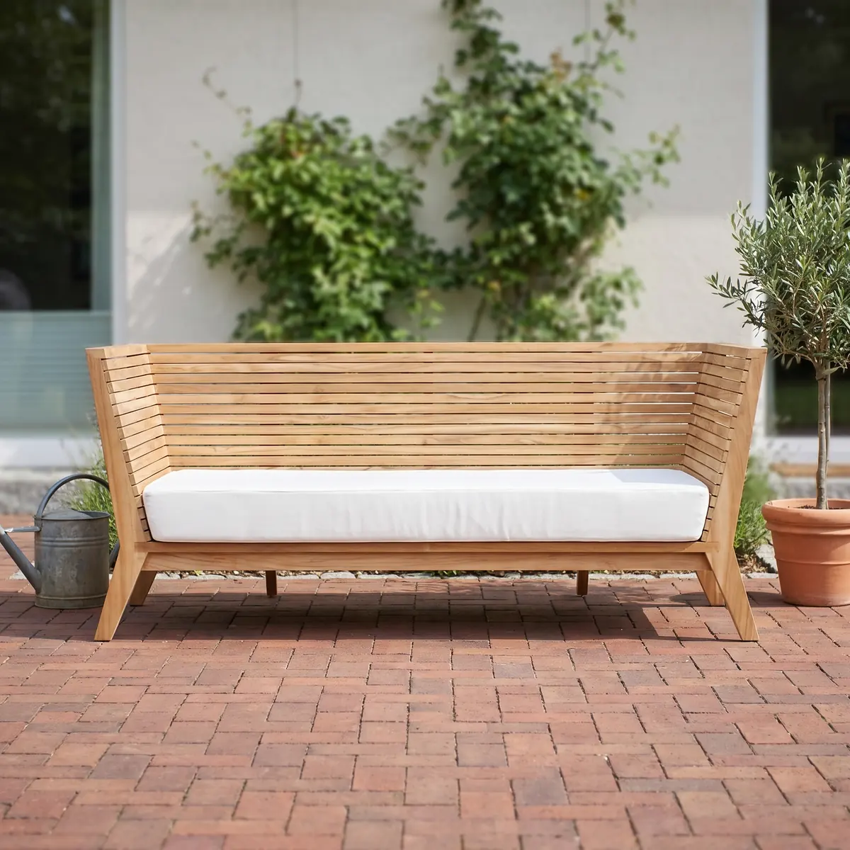 Jan Kurtz Bank WILLIAM Gestell Teak massiv natur Sitzkissen 100% Polyacryl