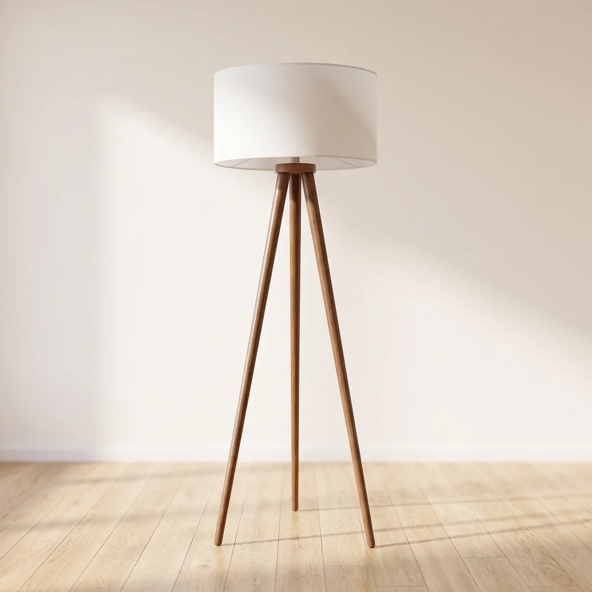 Nowa Stehlampe 40120107 braun weiß Holz E27 1 Brennstellen