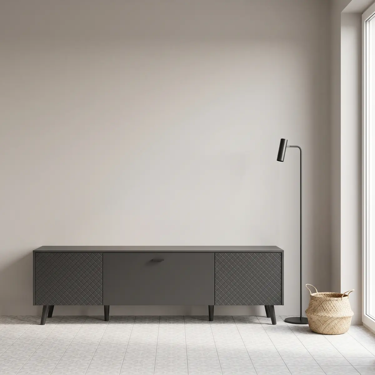 xonox.home Lowboard LINEA grau schwarz