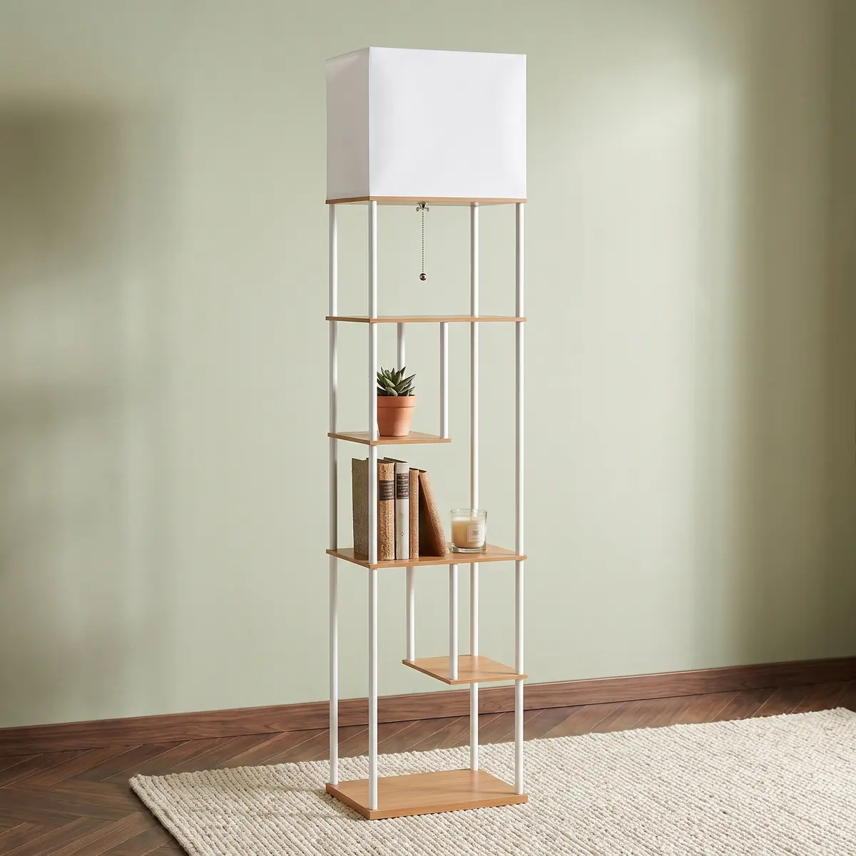 HOMCOM Stehlampe mit Regalen