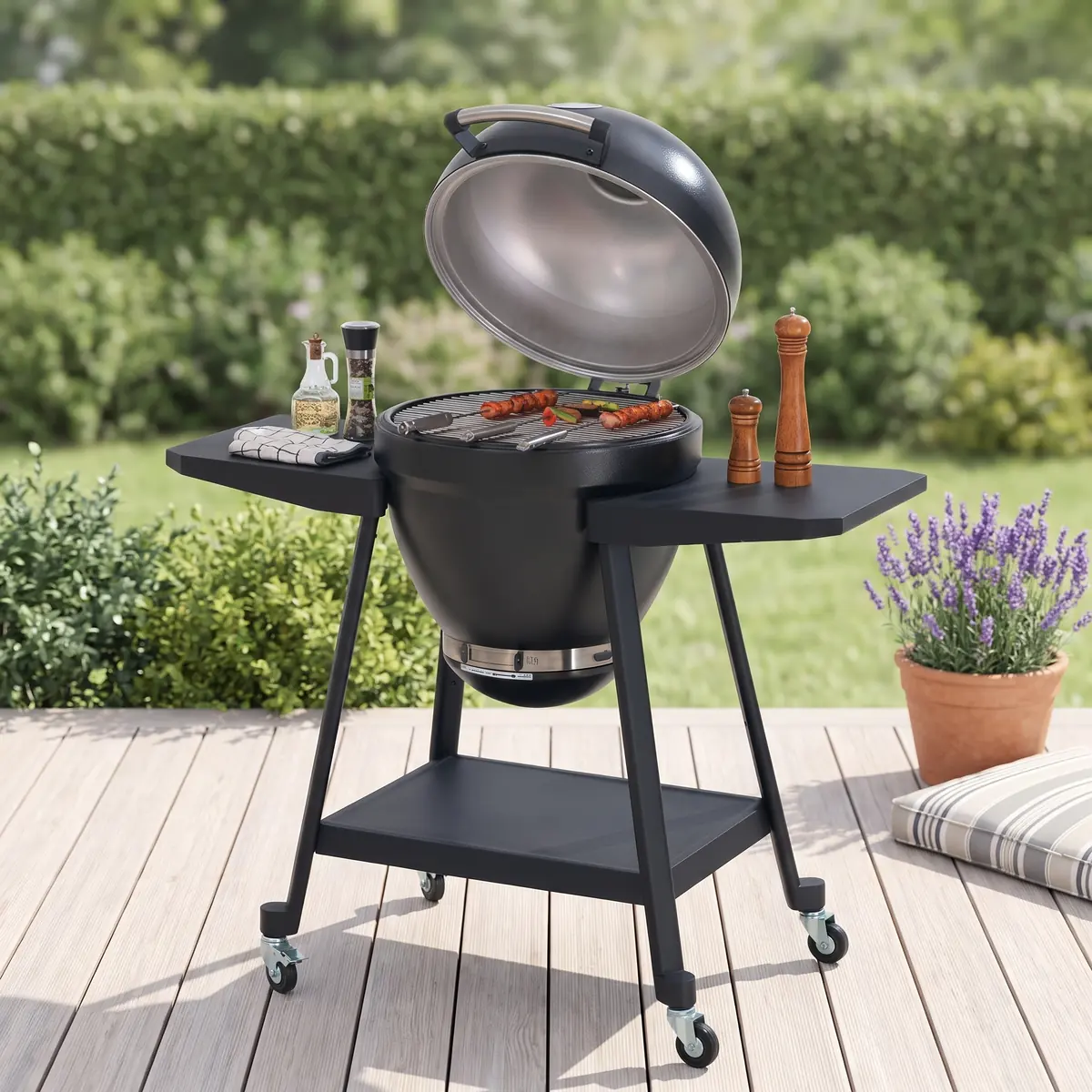 SUNJOY Kamado Grill & Smoker mit Pizzastein