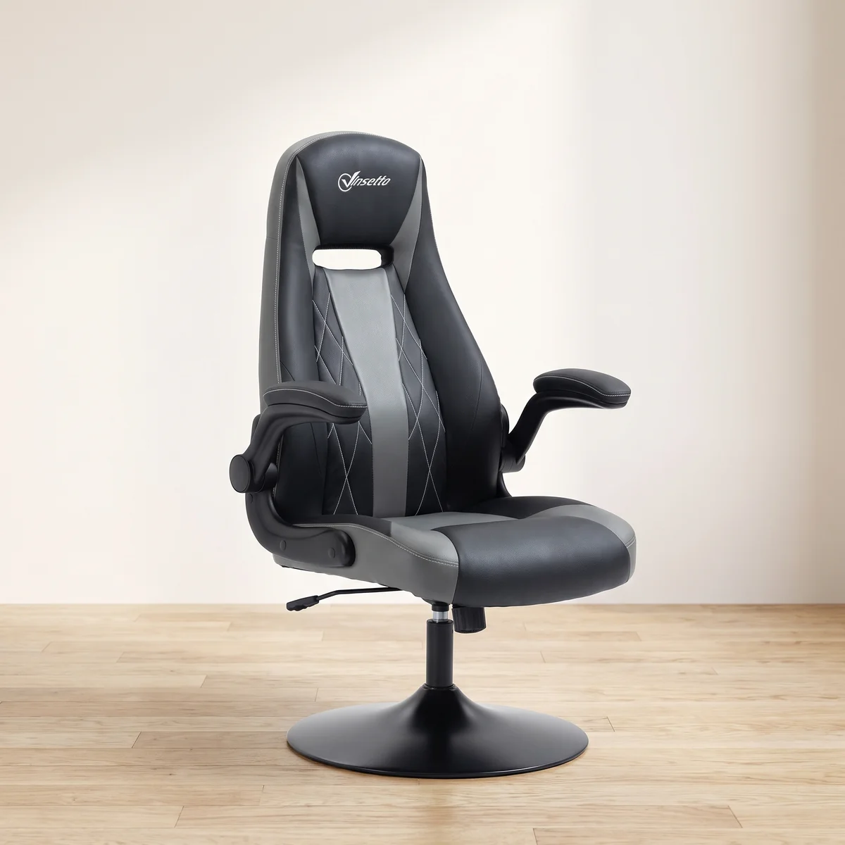Vinsetto Ergonomischer Gaming-Stuhl mit 360° drehbarer runder Metallbasis
