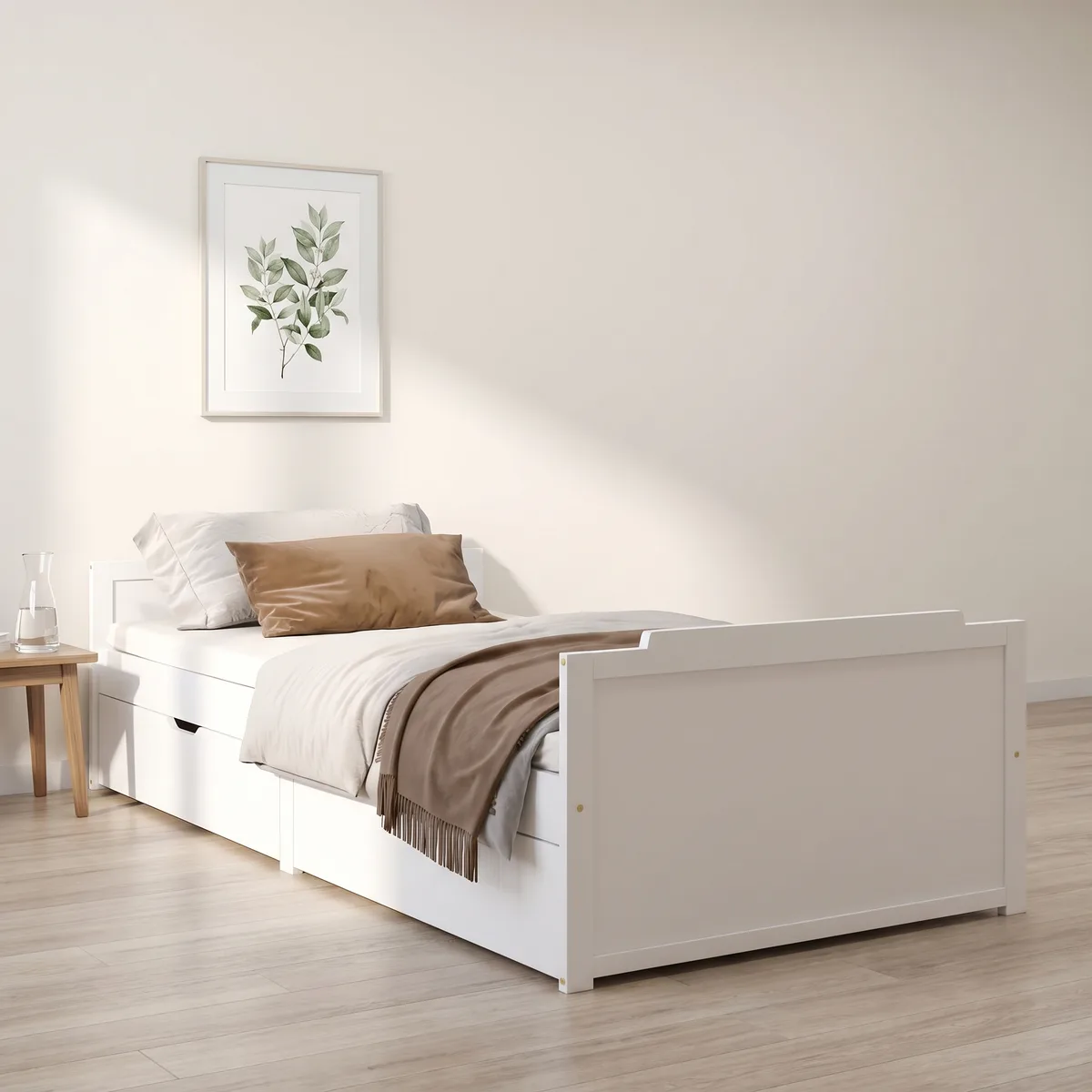 vidaXL Bettgestell aus Massivholz Kiefer mit Staufächern