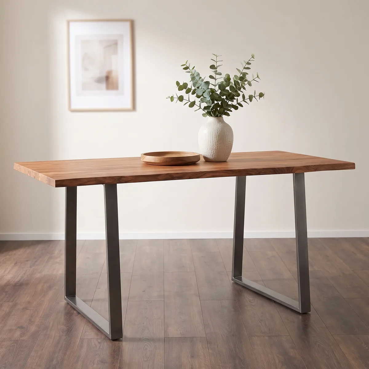 Wohnling Esszimmertisch 140 cm Akazie Massivholz Esstisch Küchentisch