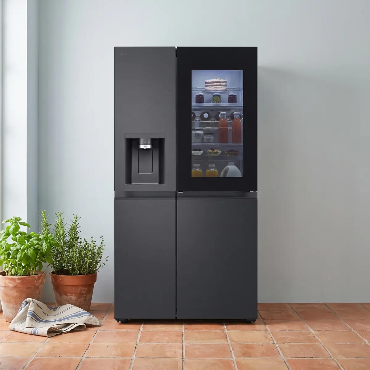LG Side-by-Side-Kühlschrank GSXB90EVDD mit InstaView