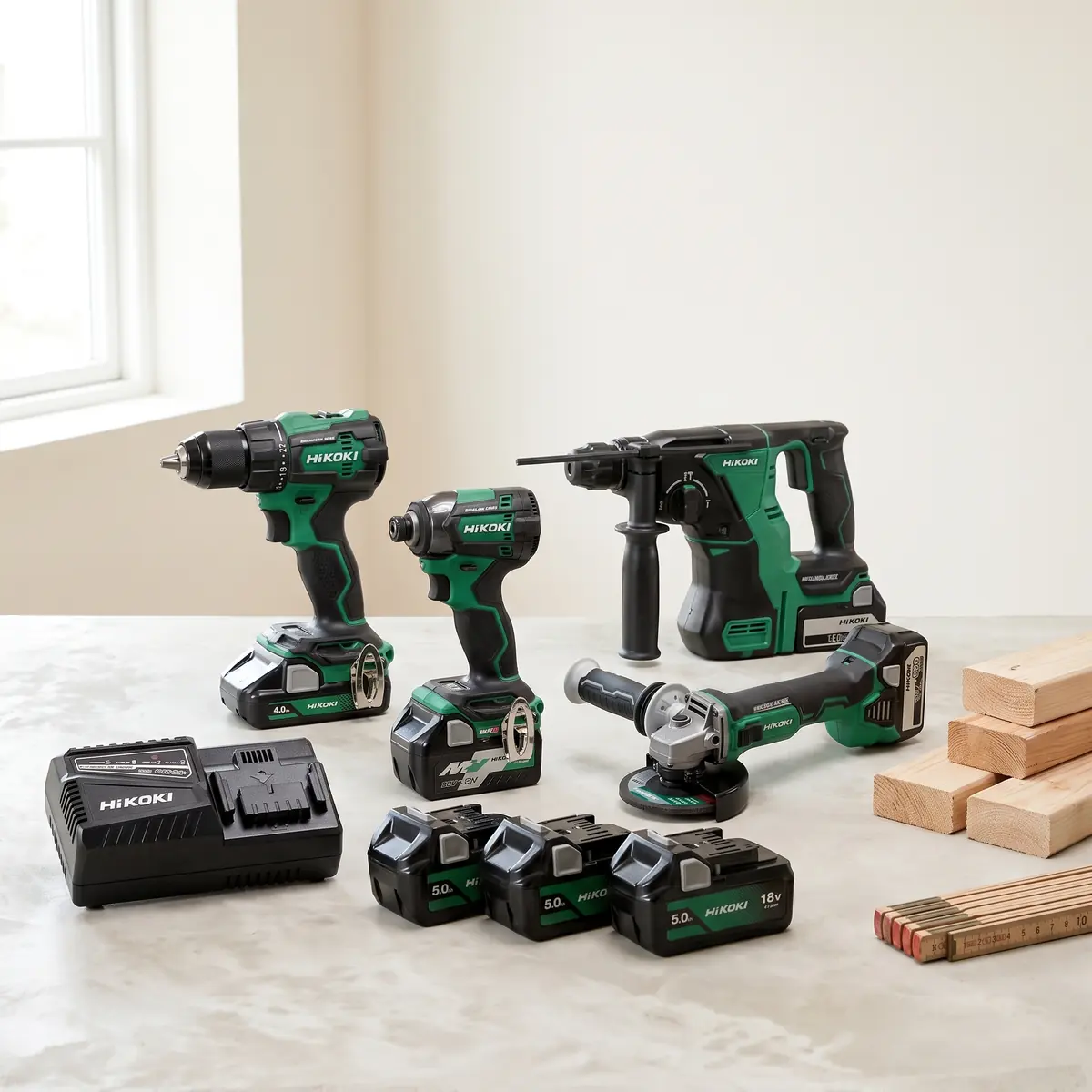 Hikoki DS18DE+WH18DC+G18DBL+DH18DBL+2 Akku Combo-Kit