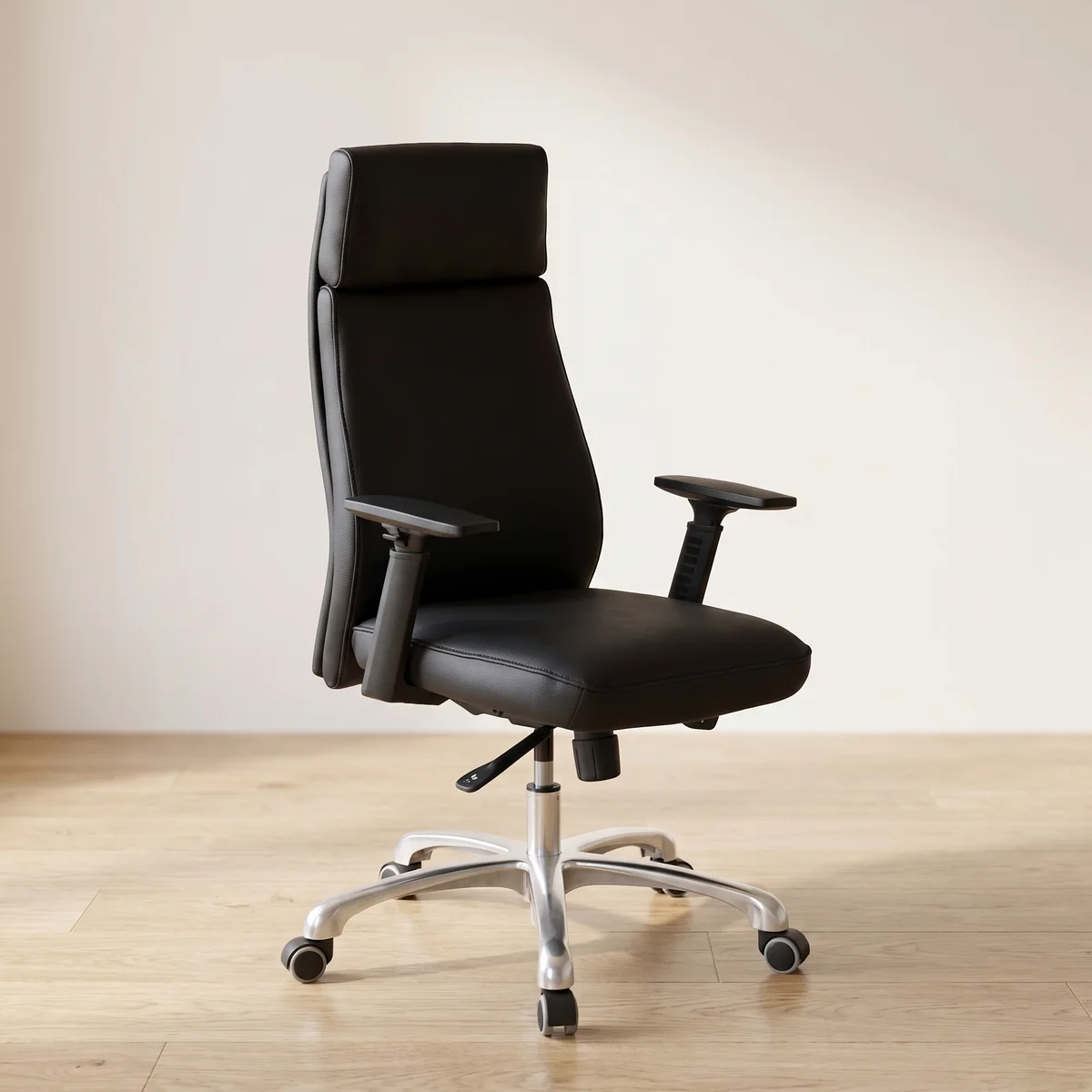 Amstyle Drehstuhl schwarz Leder