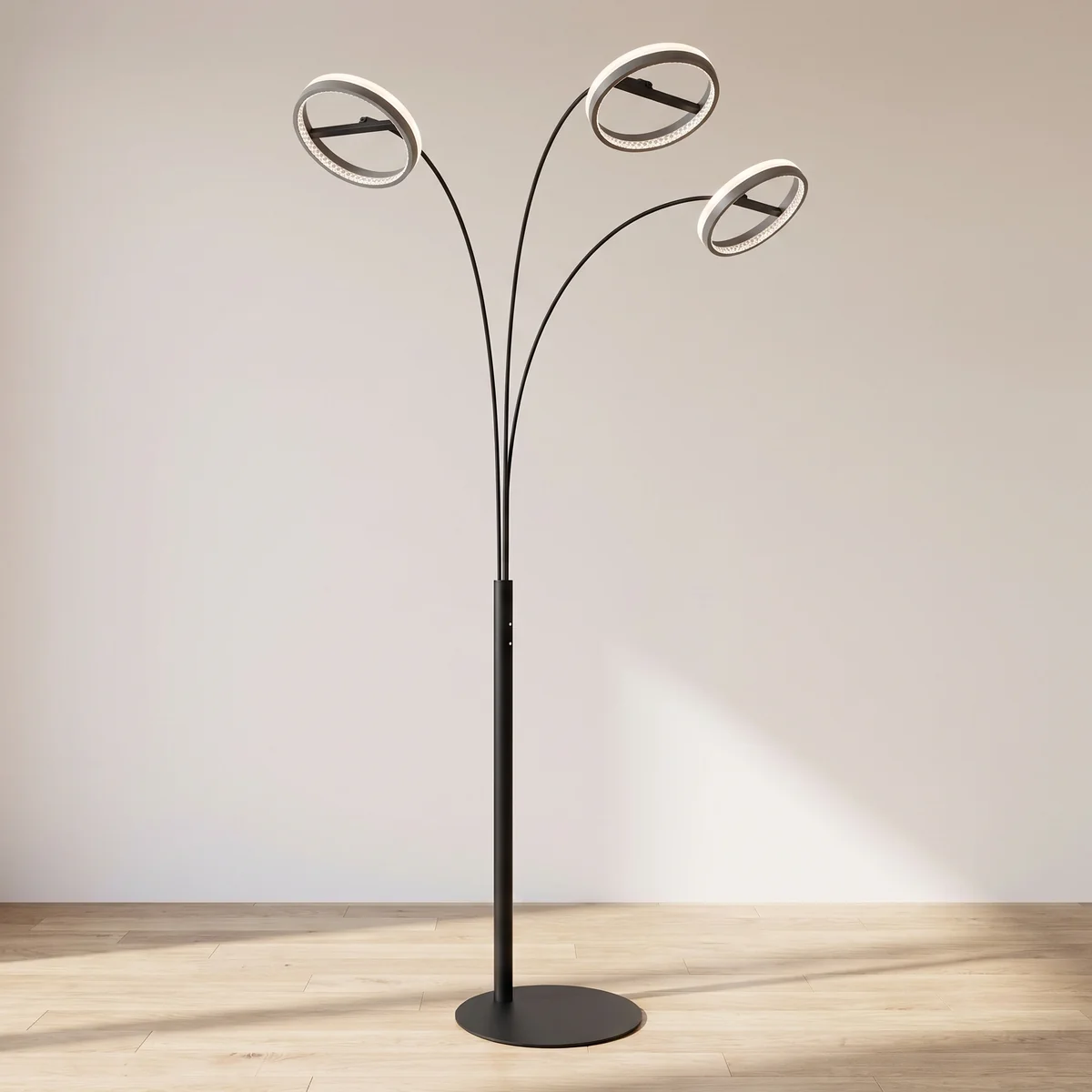 GLOBO Stehlampe DELLA 67179S1 schwarz grau Kunststoff Metall 1 Brennstellen