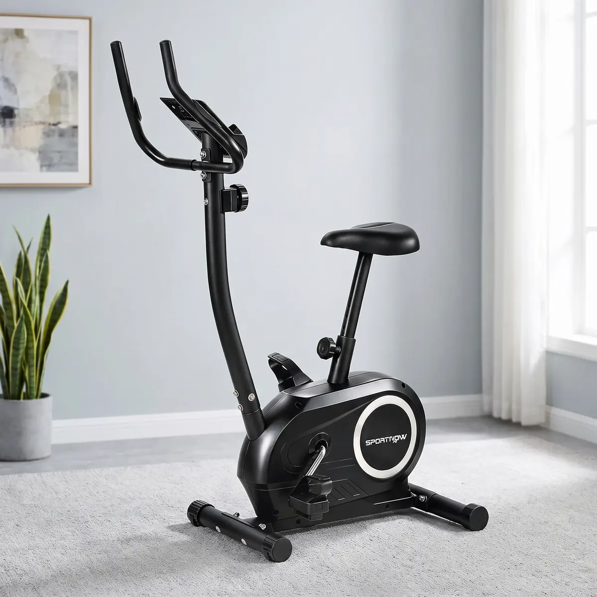 SPORTNOW Heimtrainer Fahrrad Höhenverstellbar Hometrainer mit 8 verstellbar