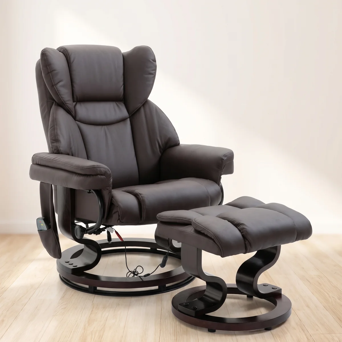 HOMCOM Relaxsessel Massagesessel mit Fußhocker und Liegefunktion