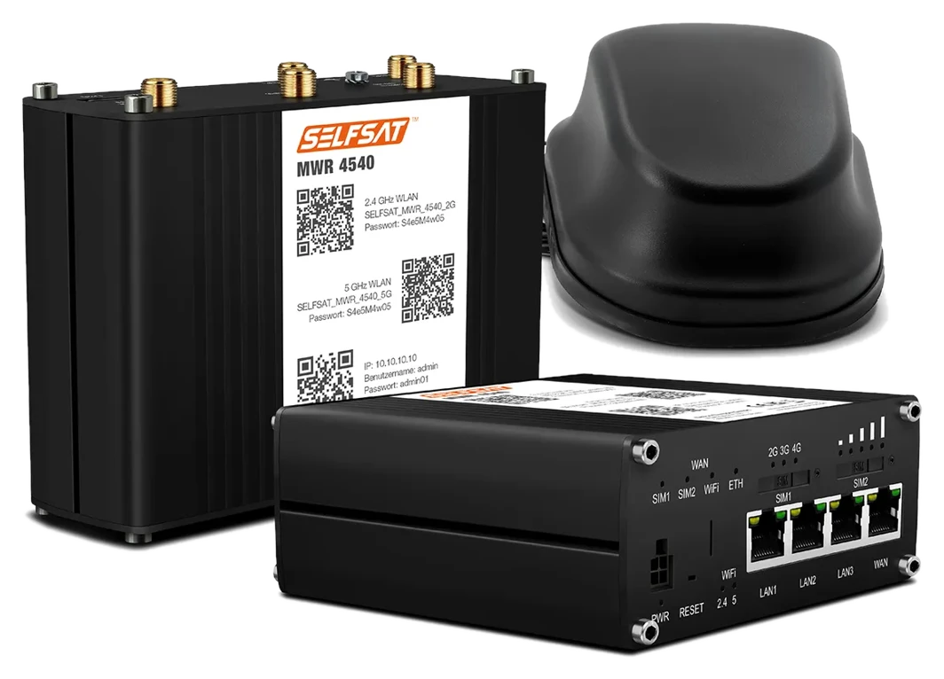 I DO IT SELFSAT MWR 4540 4G Cat 6 WLAN Router bis 300 Mbps inkl. SELFSAT 5G Antenne