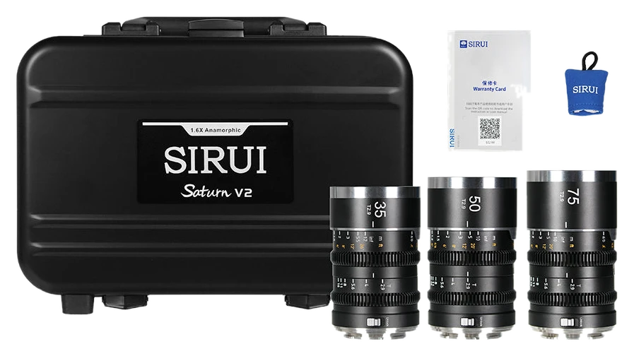 SIRUI Optical GmbH Saturn V2‑Serie 35/50/75 mm T2.9 1,6x Vollformat‑anamorphotisches Objektiv
