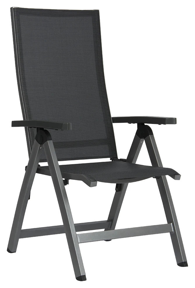 Stern Klappsessel New Top – Aluminium anthrazit mit Textilenbezug silber