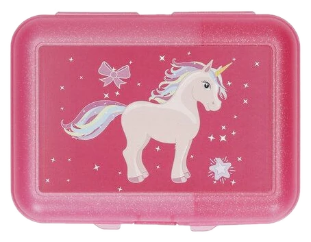 elasto Einhorn Dose – Glitzer Brotzeitbox mit Trennfach spülmaschinengeeignet