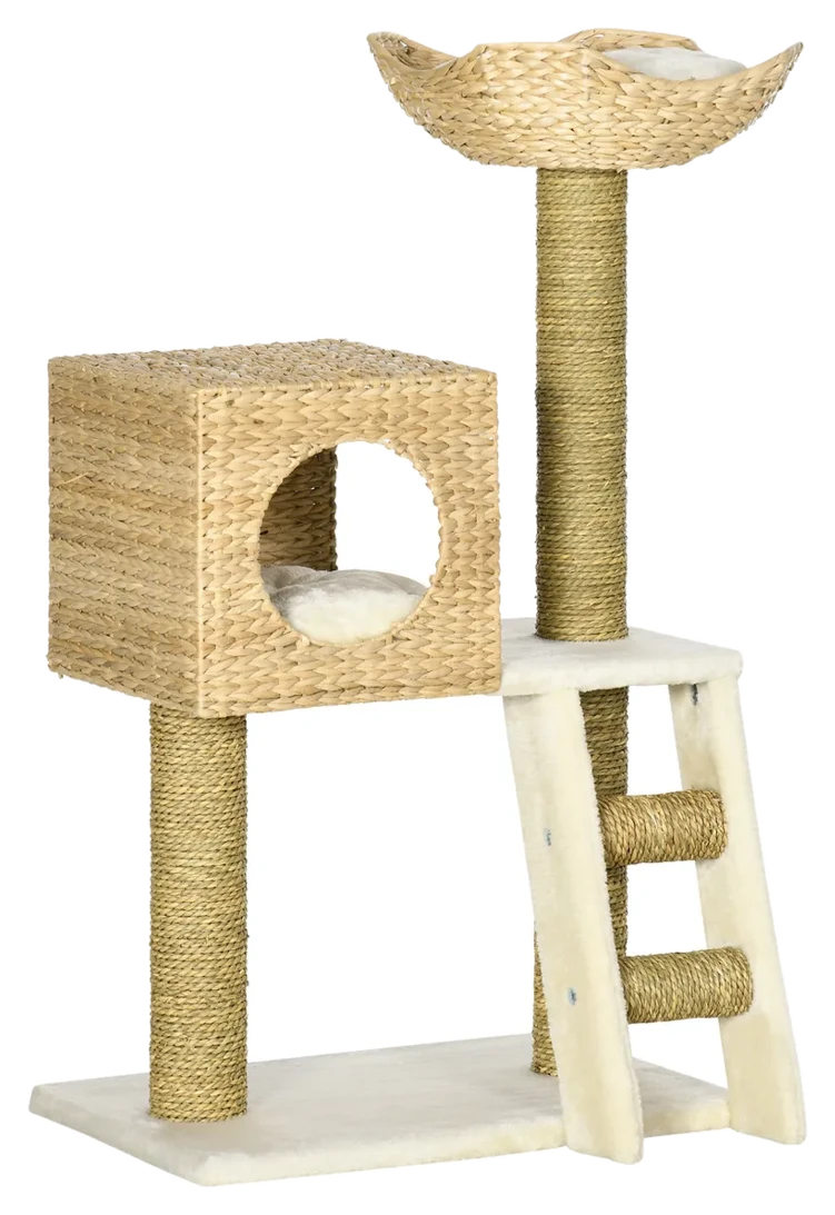 PawHut Kratzbaum 100,5 cm hoch mit Katzenhöhle