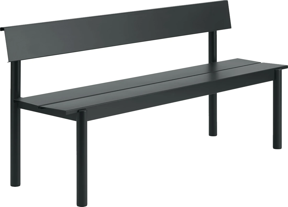 Gartensofas und -bänke Linear Steel Gartenbank mit Rückenlehne 170 cm