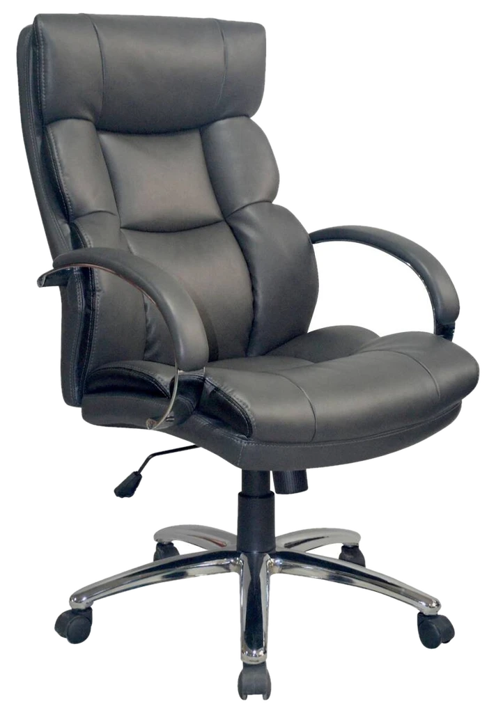 byLIVING XXL-Chefsessel PAUL-XXL grau Chrom Kunstleder Metall