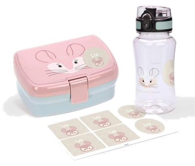 Stikets Personalisierbares Set mit Lunchbox und Trinkflasche für Kinder