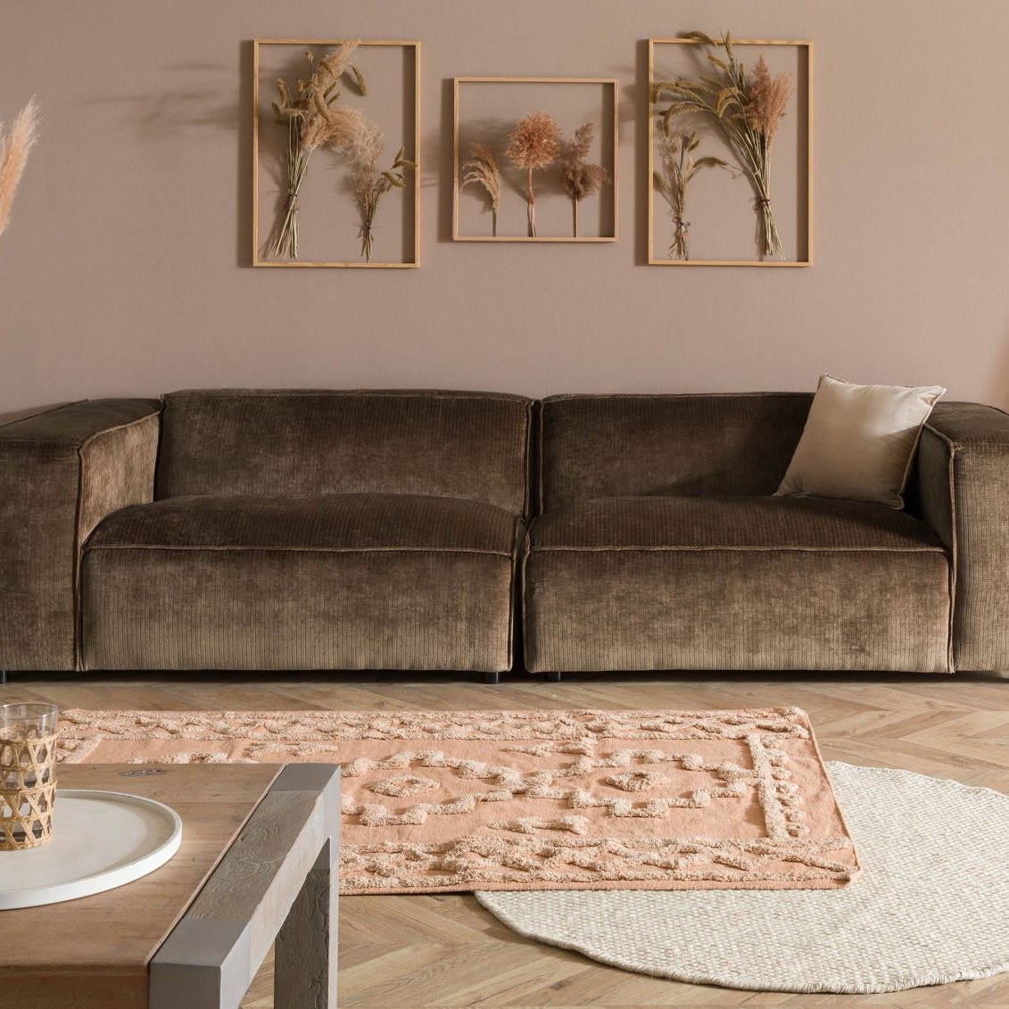 Massivmoebel24.de Sofa 3-Sitzer 286x103x69 Cord VALENCIA
