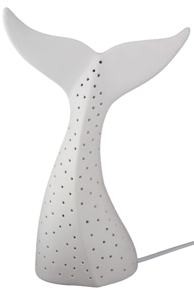 Gilde Handwerk Tischleuchte "Flosse" weiß aus Porzellan H30 cm