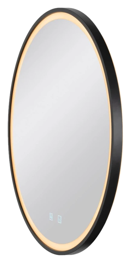 SLV Trukko LED-Wandspiegel IP44 CCT schwarz Ø 61cm