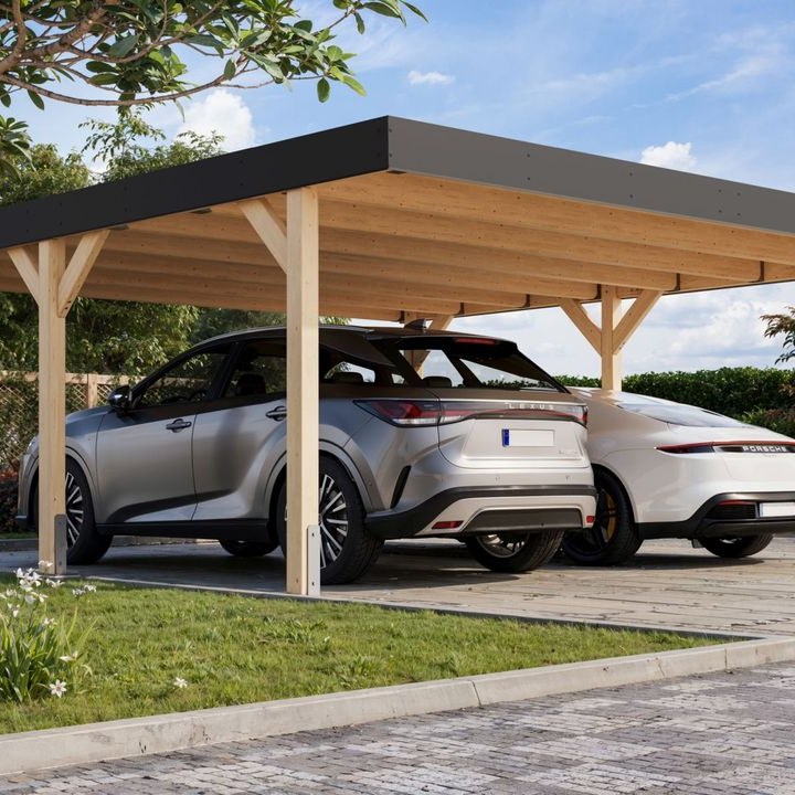 Karibu Doppelcarport Leimholz 1