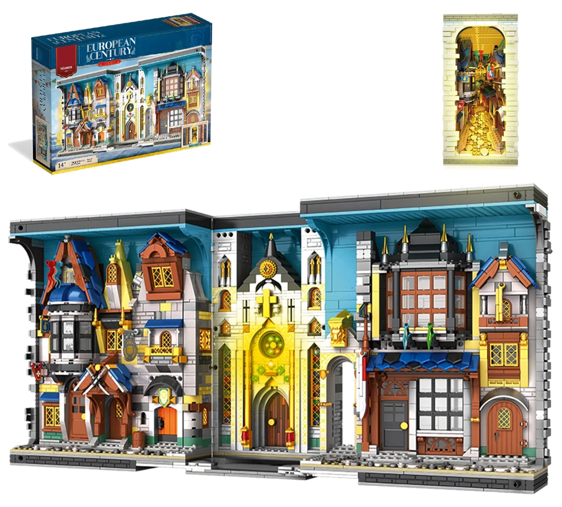 Brickithappen Medieval Book Nook Building Set mit Lights 66026