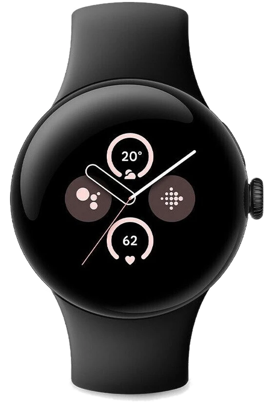 Google Pixel Watch 2 Mattschwarzes Aluminium 41 mm Obsidian Aktivarmband