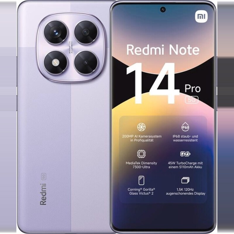 REDMI Smartphone: Redmi Note 14 Pro 5G 8GB-256GB im eleganten Lotus Purple