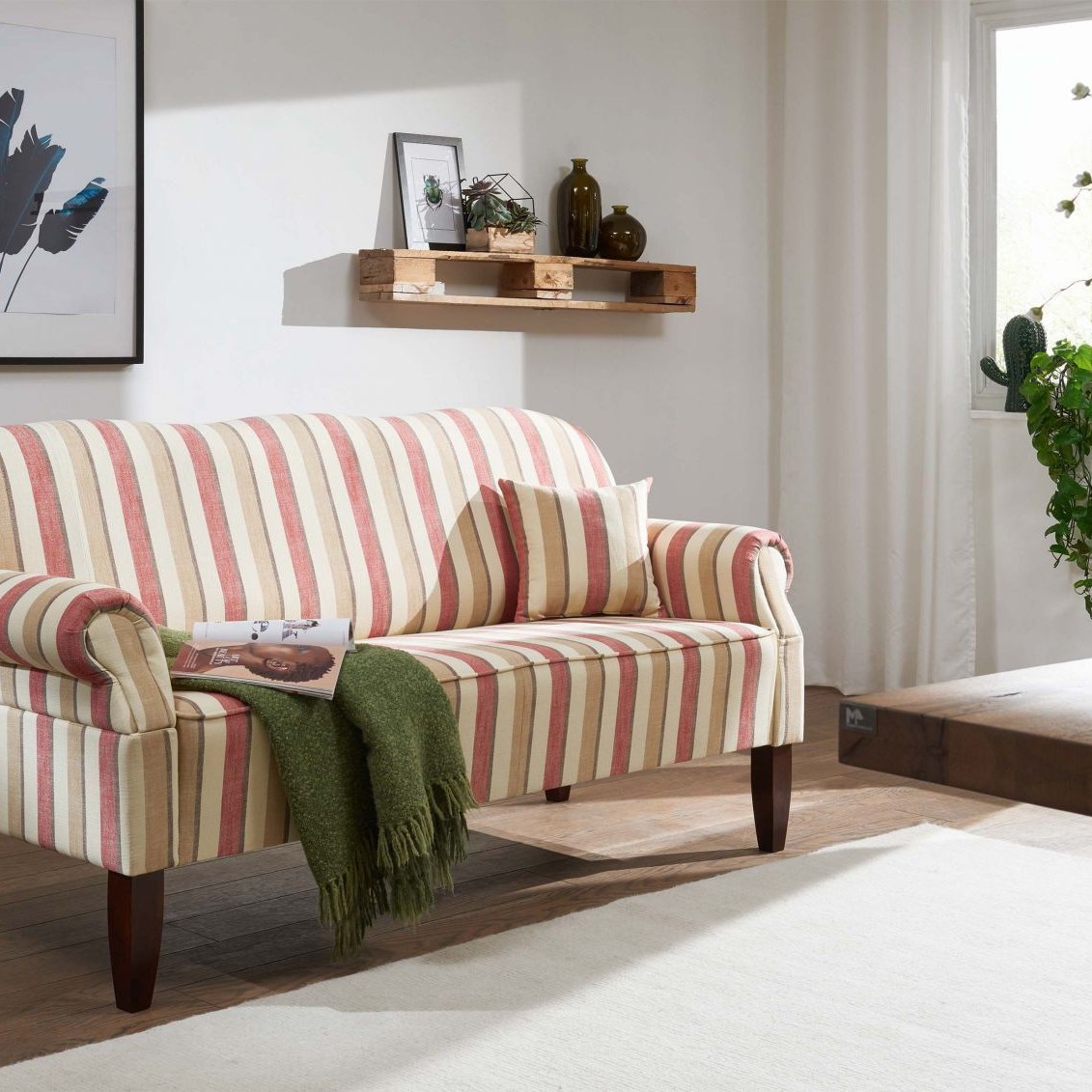 Massivmoebel24.de Küchensofa 188x78x97 gestreift EDINBURGH