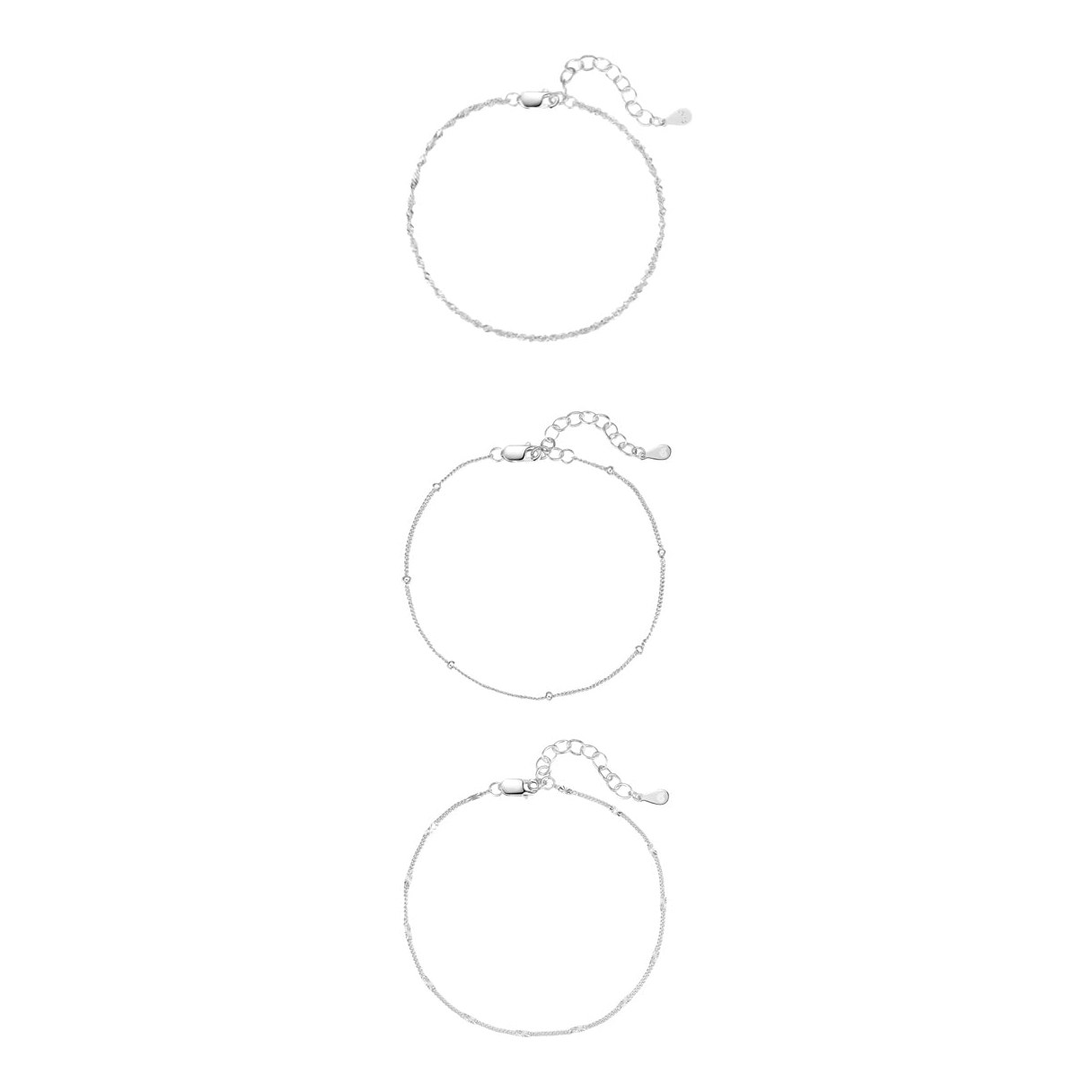 Hey Happiness Delicate Layering Armbänder Set Sterlingsilber