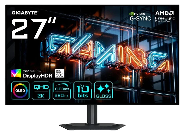 GIGABYTE Gaming-Monitor 27" WOLED QHD 280Hz: 0,03ms