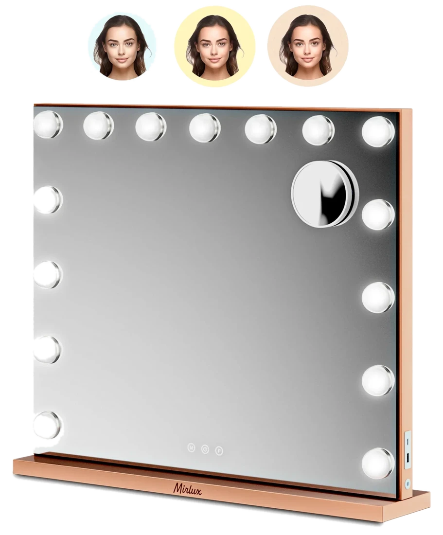 Mirlux Hollywood-Spiegel – 58x48cm – Roségold