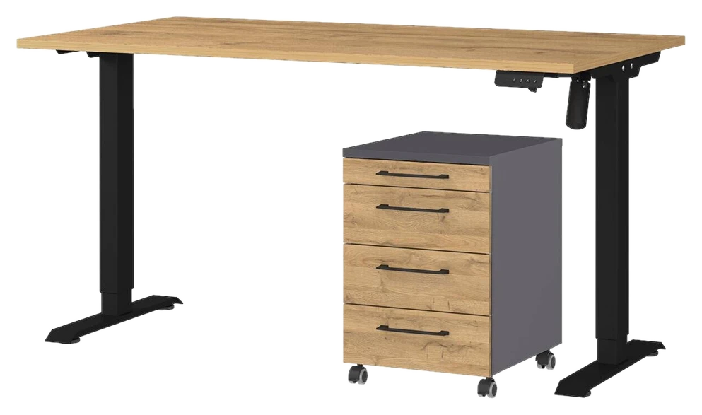 Germania Büro-Sets 9749-582 Eiche Grand-Son Nachbildung Graphit schwarz