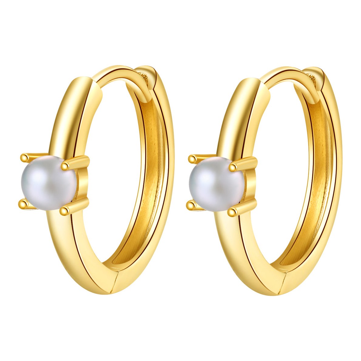 Hey Happiness New Beginnings Perle Huggie Ohrringe 14K Gold