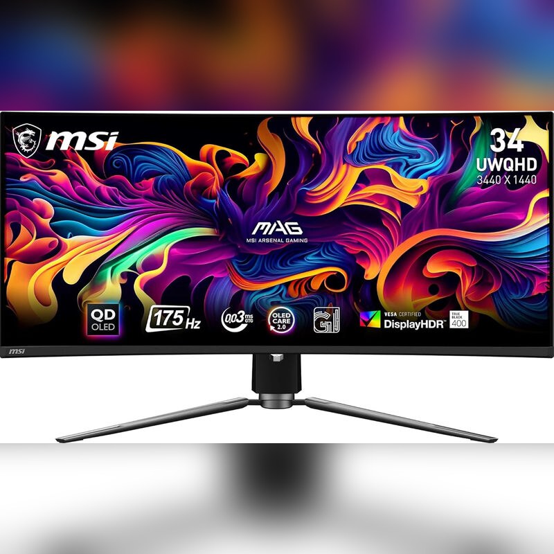 MSI Gaming Monitor MAG 341CQPDE QD-OLED 34 Zoll Curved UWQHD 21:9 175 Hz