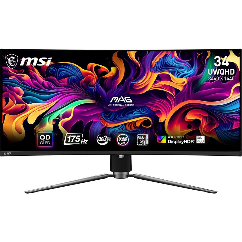 MSI Gaming Monitor MAG 341CQPDE QD-OLED 34 Zoll Curved UWQHD 21:9 175 Hz