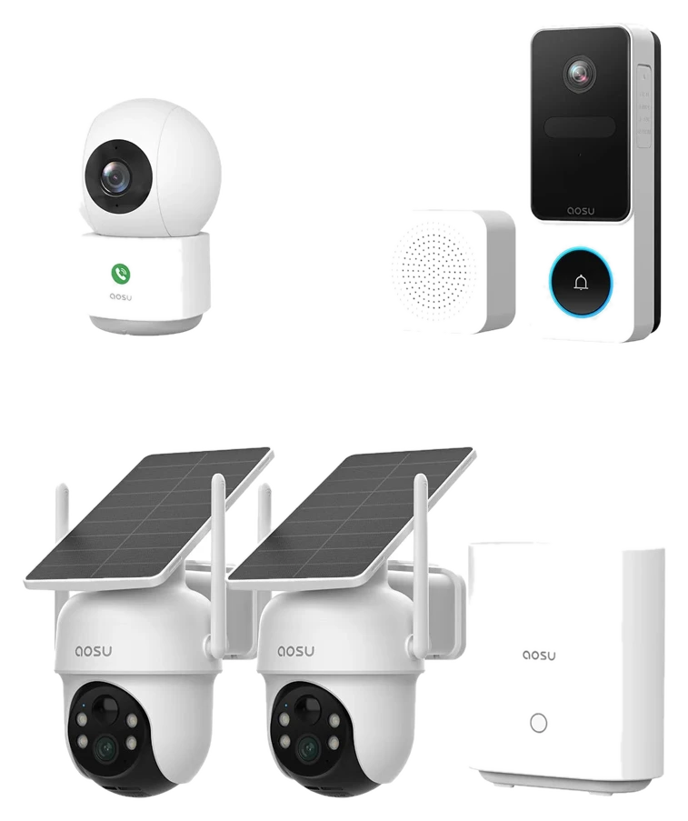 aosu | SECURITY SolarCam D1 Classic Kit + Video-Türklingel SE + IndoorCam P1