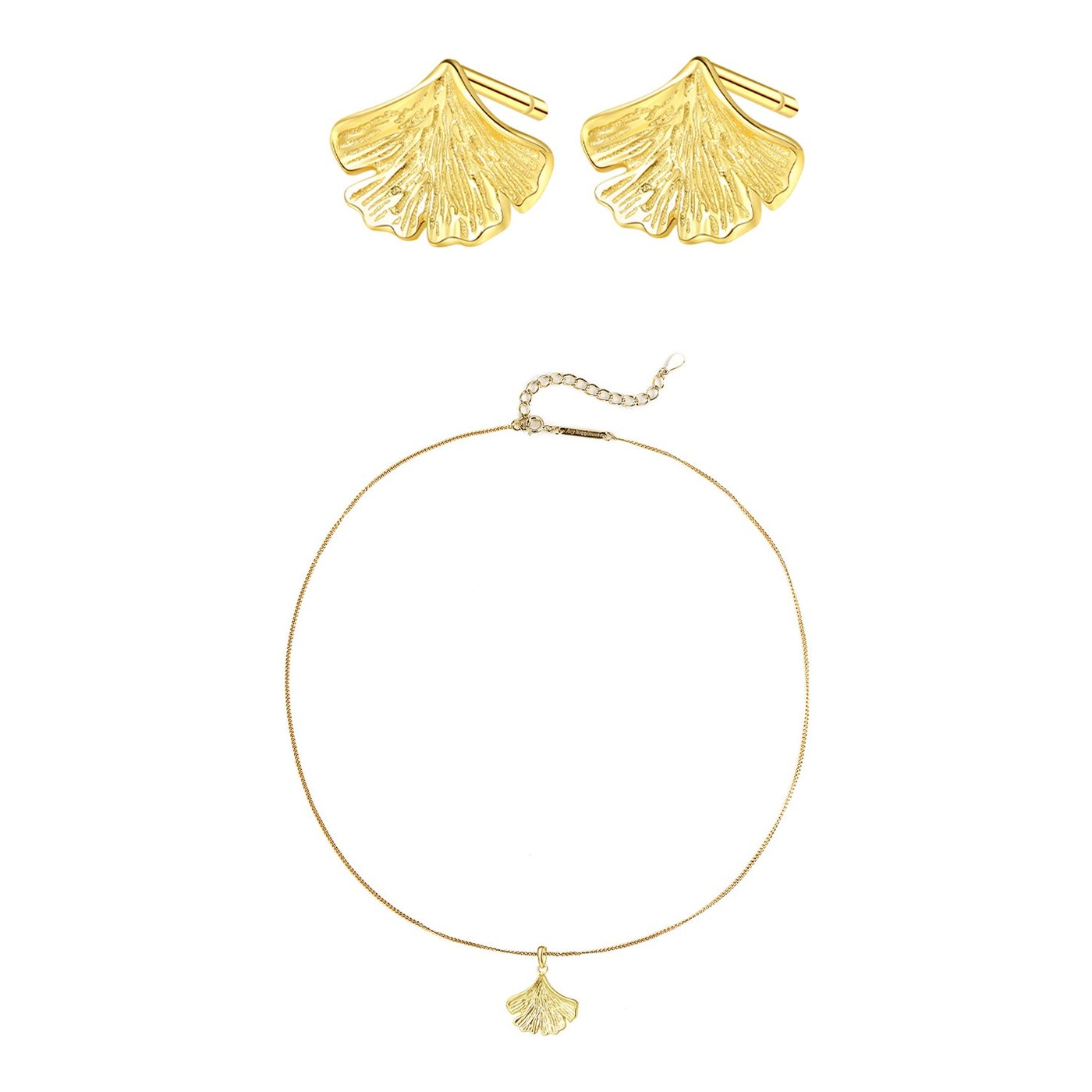 Hey Happiness Ginkgo Leaf Schmuck-Set Sterlingsilber